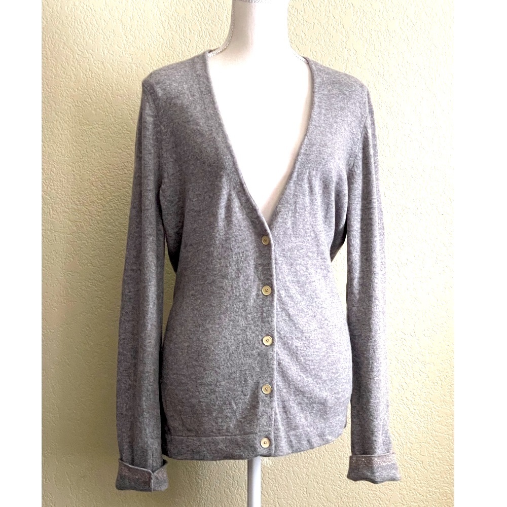 Banana Republic Italian Yarn Cashmere Blend Cardigan XL in Gray